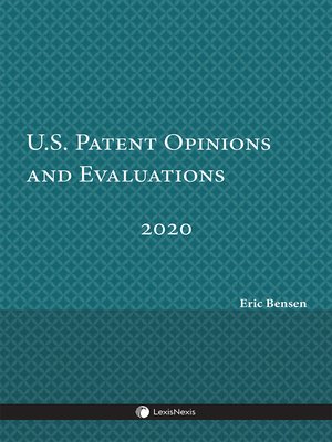cover image of U.S. Patent Opinions and Evaluations